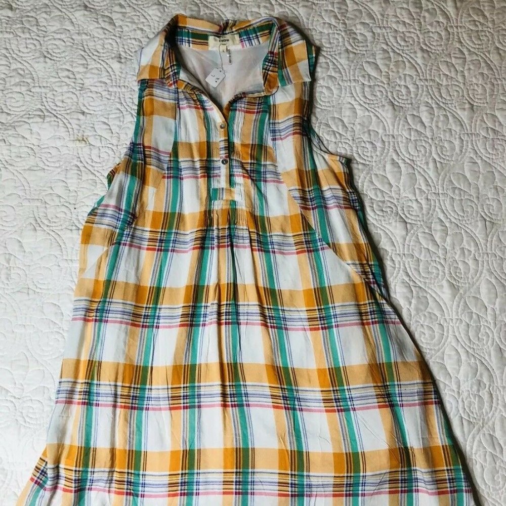 Entro Womens Boutique Shirtdress Flare Orange L